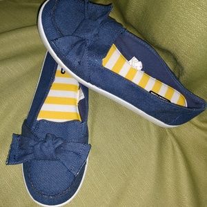 Denim Bow Flats